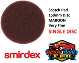Scotch Brite 150mm Round Disc MAROON Smirdex 1 DISC