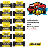 Uni-Pro Jumbo Flexible Sanding Block Medium/Coarse 12 PACK