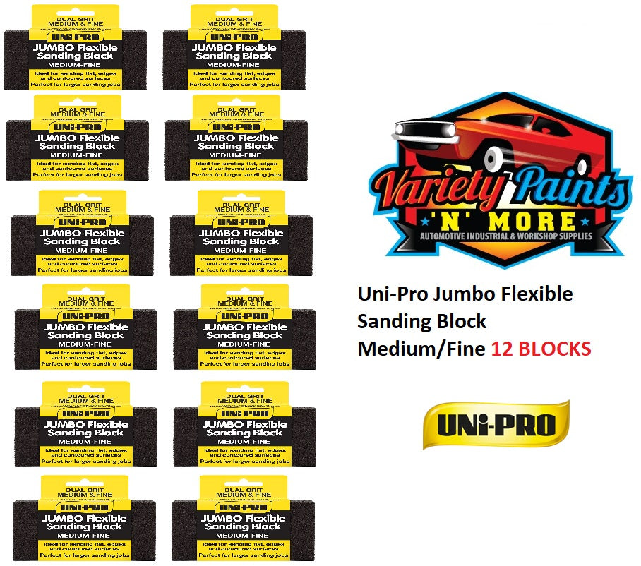 Uni-Pro Jumbo Flexible Sanding Block Medium/Fine 12 PACK