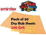 Smirdex 240 Grit Dry Rub Paper Pack of 50 Sandpaper 