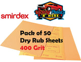 Smirdex 400 Grit Dry Rub Paper Pack of 50 Sandpaper 