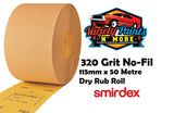 Smirdex Dry Rub Roll 115mm x 320 Grit x 50 Metres Sandpaper