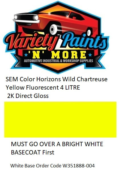 SEM Color Horizons Wild Chartreuse Yellow Fluorescent 4 LITRE 2K Direct Gloss