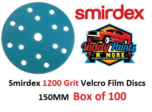 Smirdex 1200 Grit Velcro Film Disc 6H 150MM  Box of 100 Discs