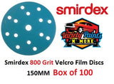 Smirdex 800 Grit 15 Hole Velcro Film Disc 150MM  Box of 100 Discs