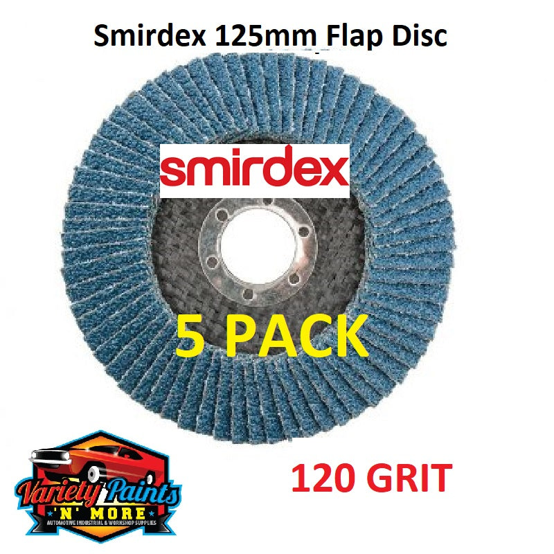 Smirdex 125mm Flap Discs 120 Grit Zirconia - Pack of 5