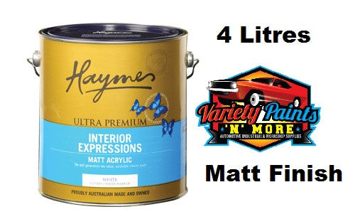 Haymes Ultra Premium Acrylic Interior Expressions Matt White 4 Litre