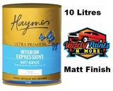 Haymes Ultra Premium Acrylic Interior Expressions Matt White 10 Litre