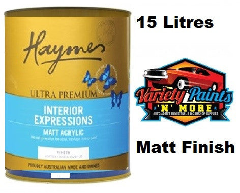 Haymes Ultra Premium Acrylic Interior Expressions Matt White 15 Litre