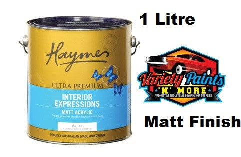 Haymes Ultra Premium Acrylic Interior Expressions Matt White 1 Litre