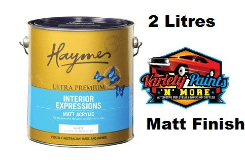 Haymes Ultra Premium Acrylic Interior Expressions Matt White 2 Litre