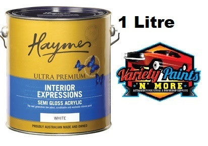Haymes Ultra Premium Acrylic Interior Expressions Semi Gloss White 1 Litre