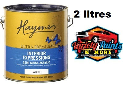 Haymes Ultra Premium Acrylic Interior Expressions Semi Gloss White 2 Litres