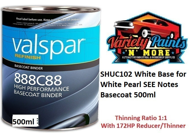 SHUC102 White Base for White Pearl SEE Notes Basecoat 500ml 