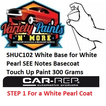 SHUC102 White Base for White Pearl SEE Notes Basecoat Touch Up Paint 300 Grams
