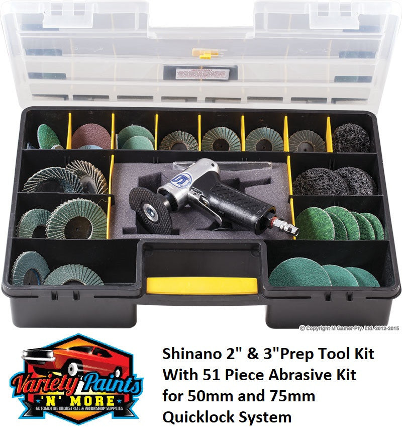 Shinano 2" & 3"Prep Tool Kit With 52 Piece Abrasive Kit