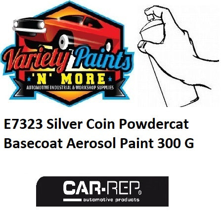 E7323 Silver Coin Powdercoat Basecoat Aerosol Paint 300 Grams