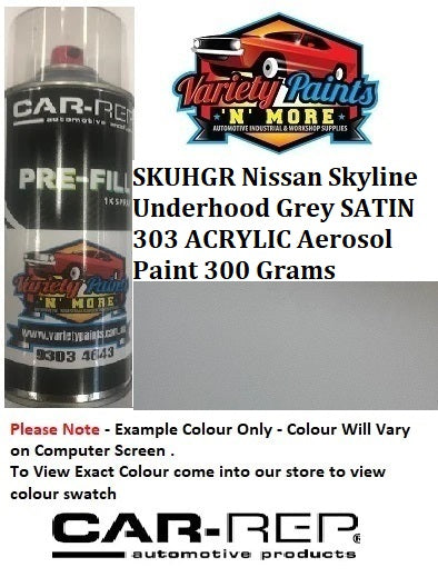 SKUHGR Nissan Skyline Underhood Grey SATIN 303 ACRYLIC Aerosol Paint 300 Grams