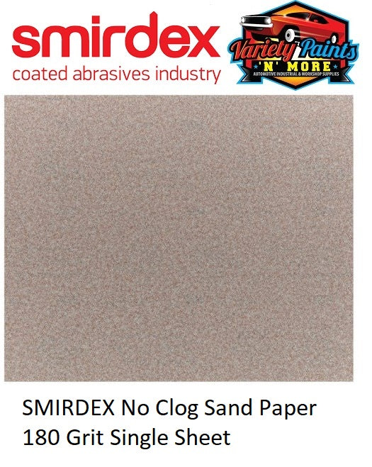 SMIRDEX No Clog Sand Paper 180 Grit Single Sheet