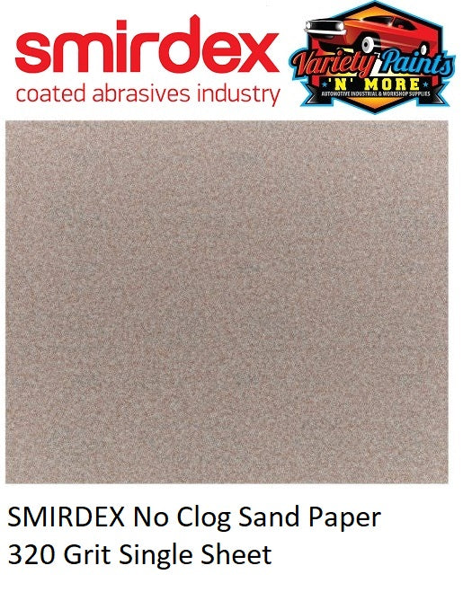 SMIRDEX No Clog Sand Paper 320 Grit Single Sheet