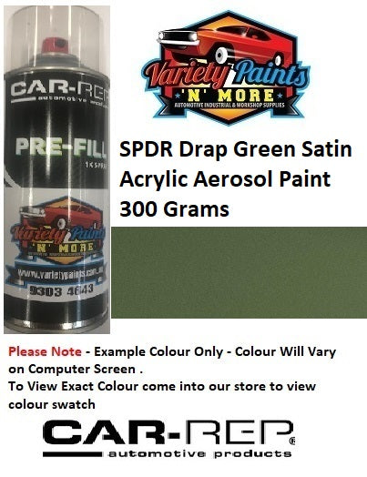 SPDR Drap Green Satin Acrylic Aerosol Paint 300 Grams