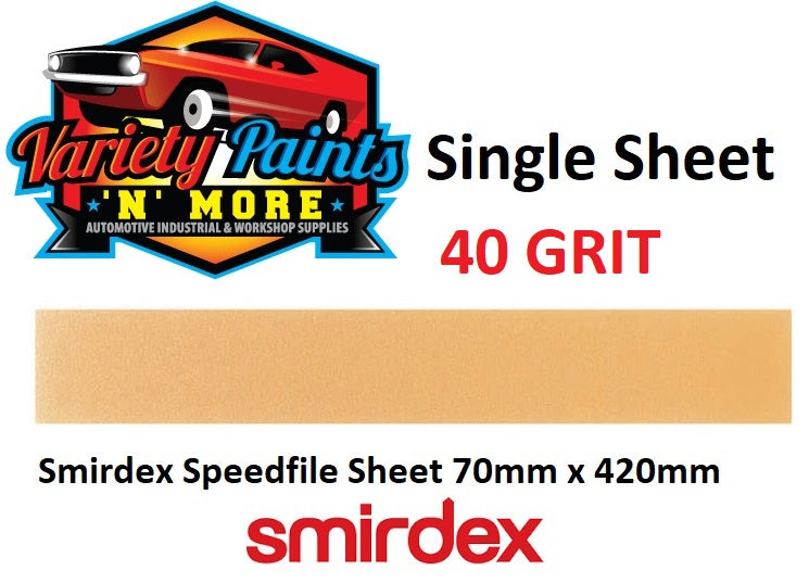 Smirdex 40 Grit SINGLE Paper Speedfile Sheet 70mm x 42mm