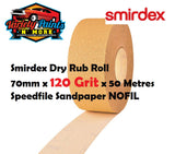 Smirdex Dry Rub Roll 70mm x 120 Grit x 50 Metres Speedfile Sandpaper NOFIL 