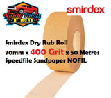 Smirdex Dry Rub Roll 70mm x 400 Grit x 50 Metres Speedfile Sandpaper NOFIL 