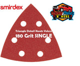Smirdex Triangle 180 Grit SINGLE Detail Sanding Sheets 95 x 95 x 95mm 