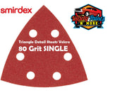 Smirdex Triangle 80 Grit SINGLE Detail Sanding Sheets 95 x 95 x 95mm 