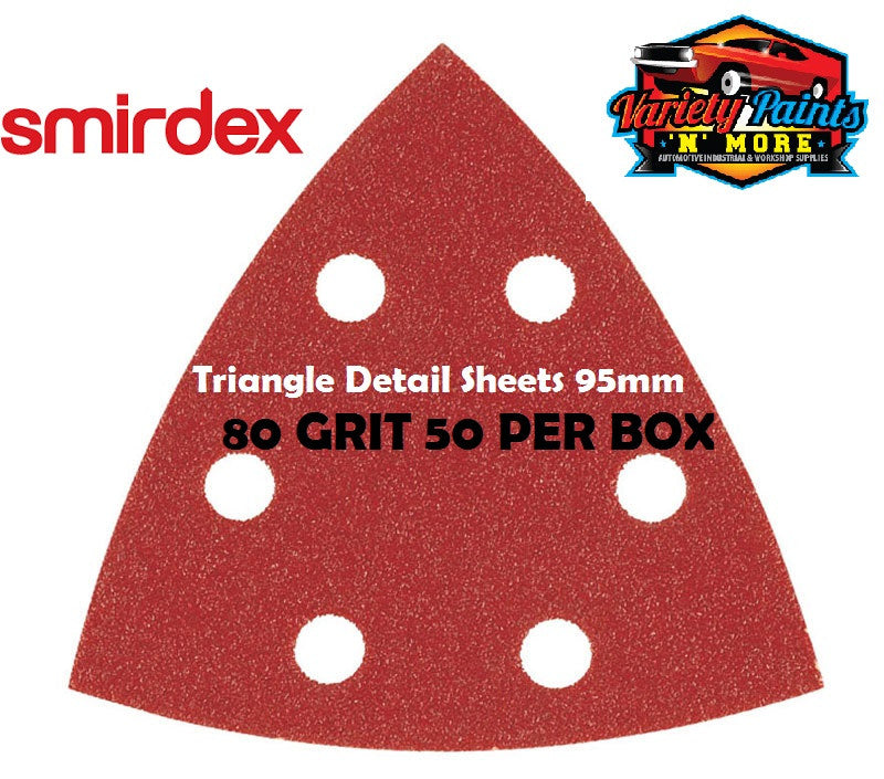 Smirdex Triangle 80 Grit BOX OF 50 Detail Sanding Sheets 95 x 95 x 95mm