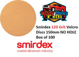 Smirdex 120 Grit Velcro Discs 150mm NO HOLE Box of 100 