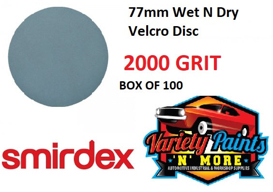 Smirdex Velcro 77mm Wet & Dry Disc 2000 Grit - Pack of 100