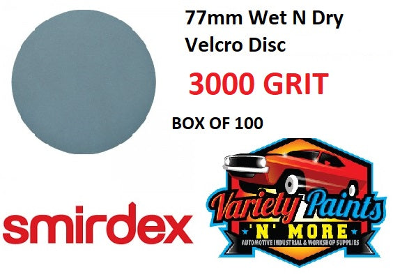 Smirdex Velcro 77mm Wet & Dry Disc 3000 Grit - Pack of 100