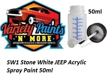 SW1 Stone White JEEP Acrylic Touch Up Paint 50ml with Brush