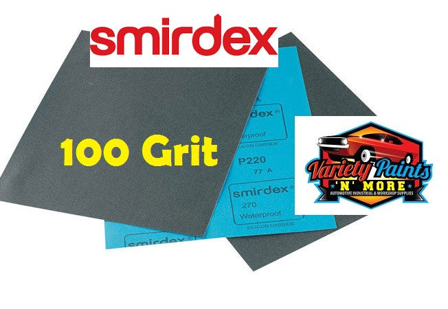 Smirdex Wet & Dry Sandpaper 100 Grit Pack of 50 Sheets