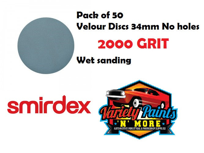 Smirdex 2000 Grit De-Nib 34mm Wet & Dry Disc 2000 Grit - PACK OF 50