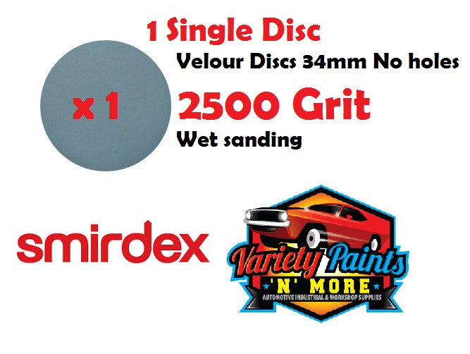 Smirdex 2500 Grit De-Nib 34mm Wet & Dry Disc - Single