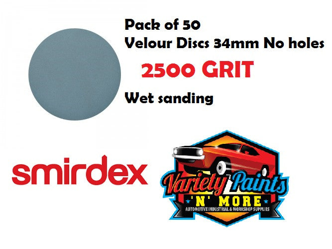 Smirdex 2500 Grit De-Nib 34mm Wet & Dry Disc - PACK OF 50