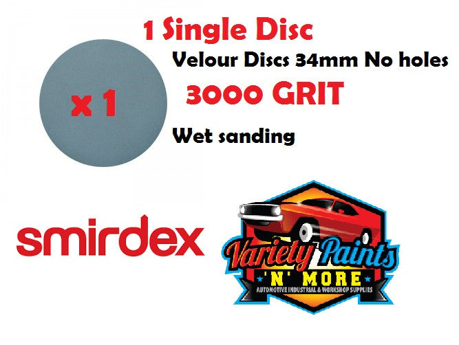 Smirdex 3000 Grit De-Nib 34mm Wet & Dry Disc - Single