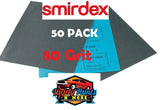Smirdex Wet & Dry Sandpaper 80 Grit Pack of 50 Sheets 
