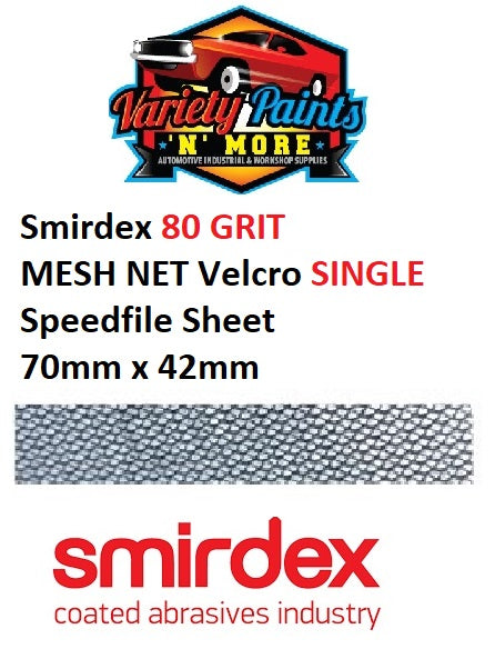 Smirdex 80 Grit MESH NET Velcro SINGLE Speedfile Sheet 70mm x 42mm