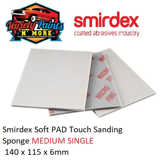 Smirdex Soft PAD Touch Sanding Sponge MEDIUM SINGLE 140 x 115 x 6mm