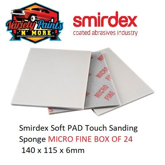 Smirdex Soft PAD Touch Sanding Sponge MICRO FINE BOX OF 24 140 x 115 x 6mm