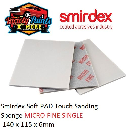 Smirdex Soft PAD Touch Sanding Sponge MICRO FINE SINGLE 140 x 115 x 6mm