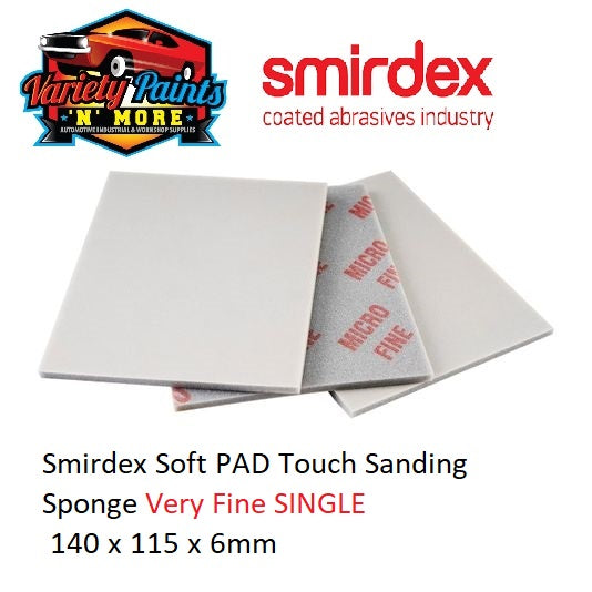 Smirdex Soft PAD Touch Sanding Sponge VERY FINE SINGLE 140 x 115 x 6mm