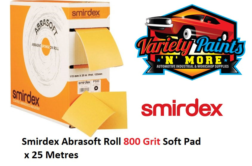 Smirdex Abrasoft Roll 800 Grit Soft Pad x 25 Metres