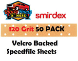 Smirdex 120 Grit Velcro Speedfile Sheets PACK OF 50 70mm x 42mm 14 HOLES 