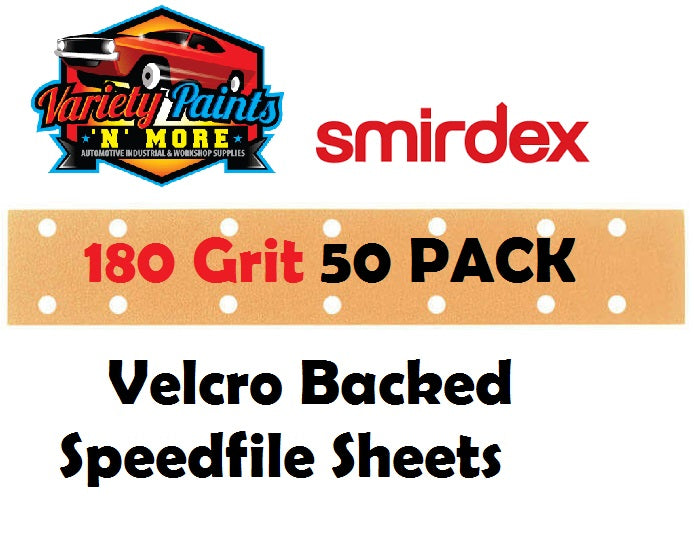 Smirdex 180 Grit Velcro Speedfile Sheets PACK OF 50 70mm x 42mm 14 HOLES