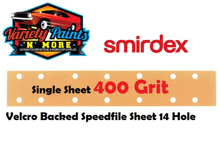 Smirdex SINGLE VELCRO 400 Grit Speedfile Sheet 70mm x 42mm 14 HOLES